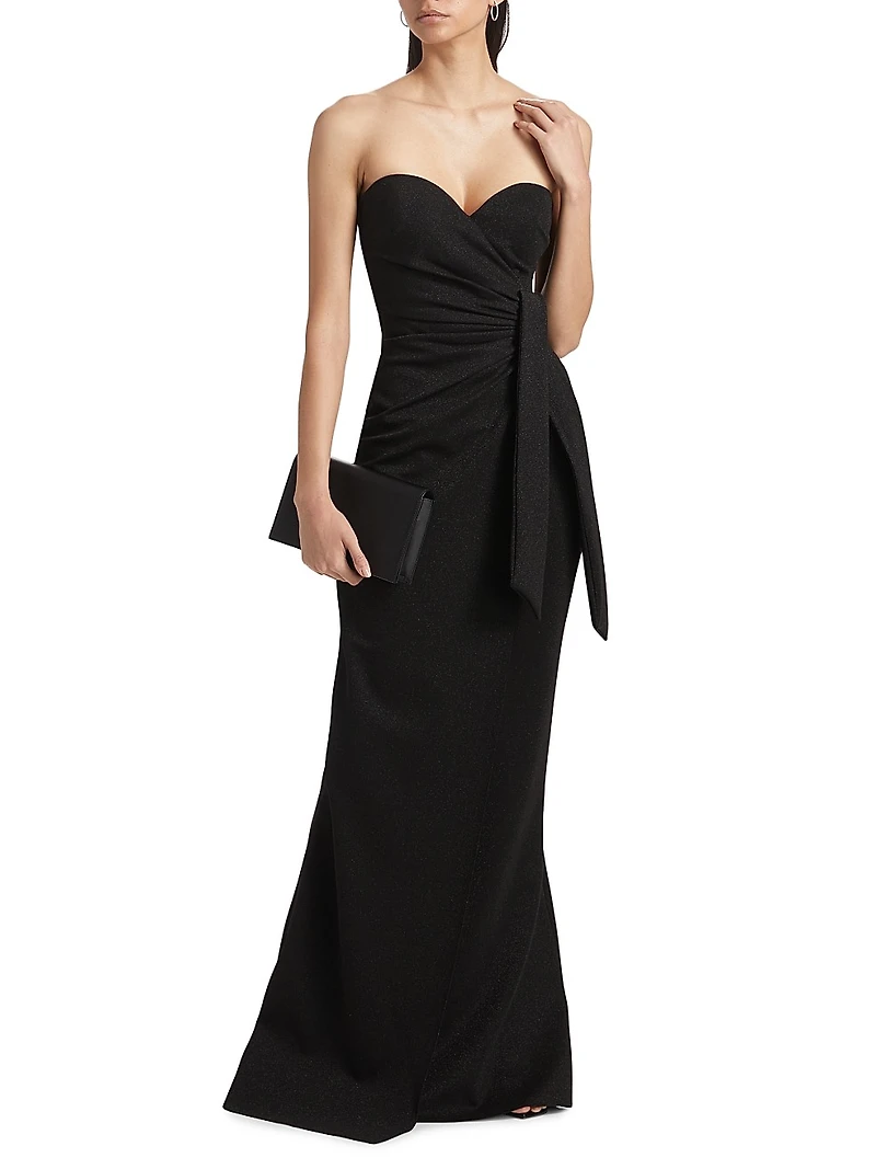 Kalos Sugar Strapless Drape Column Gown