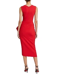 Wang Ruffle Cocktail Midi-Dress