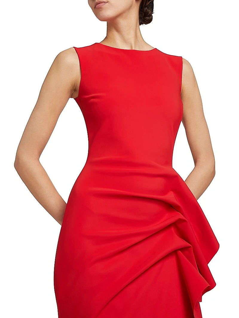 Wang Ruffle Cocktail Midi-Dress