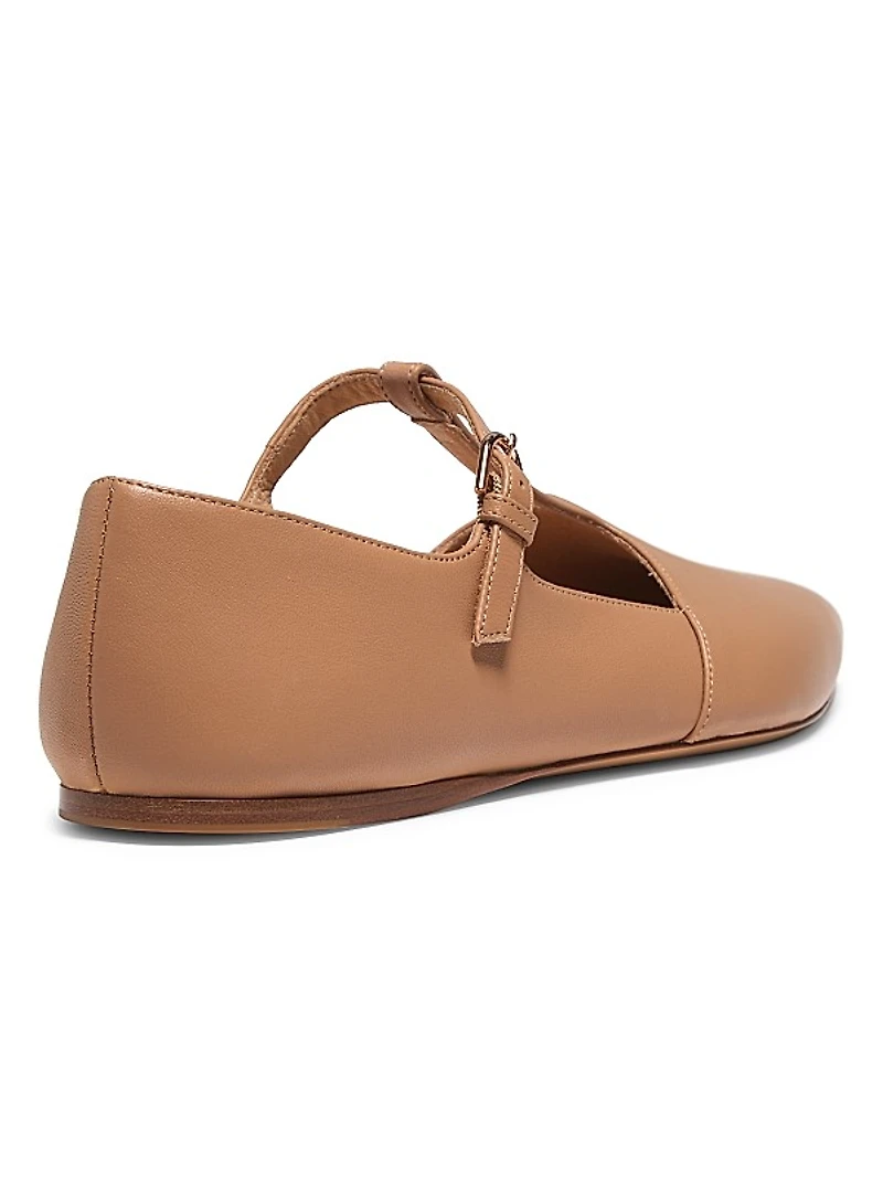 Lola Leather T-Strap Ballerina Flats