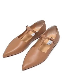 Lola Leather T-Strap Ballerina Flats