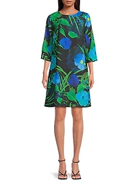 Plus Size Garden Walk Printed Crepe Dress