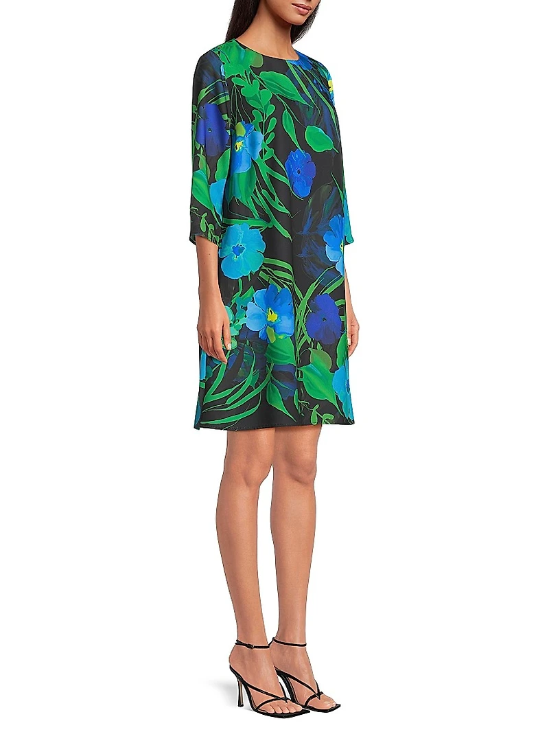 Plus Size Garden Walk Printed Crepe Dress