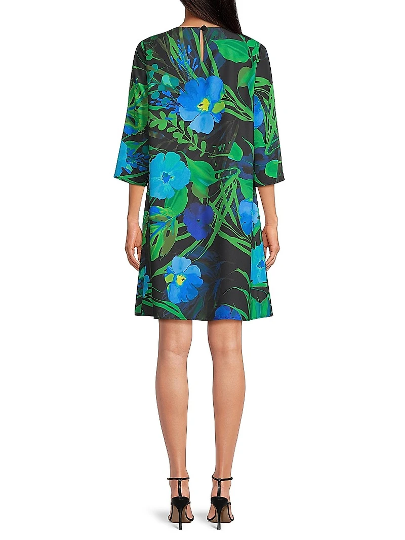Plus Size Garden Walk Printed Crepe Dress