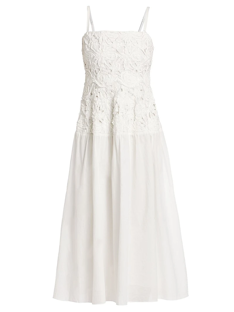 Veronica Cotton Textured Midi-Dress