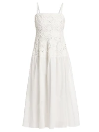 Veronica Cotton Textured Midi-Dress