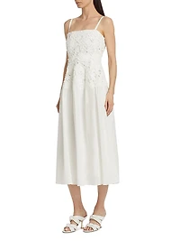 Veronica Cotton Textured Midi-Dress