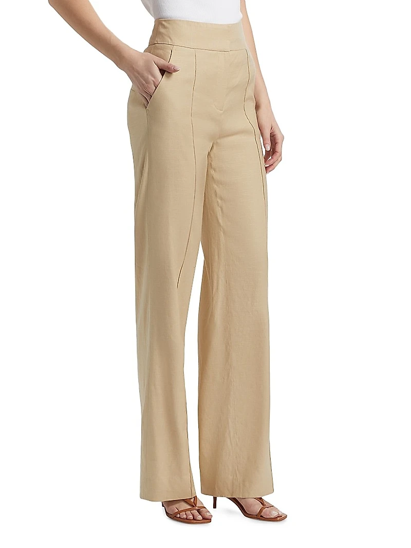 Cruz Linen-Blend Pants