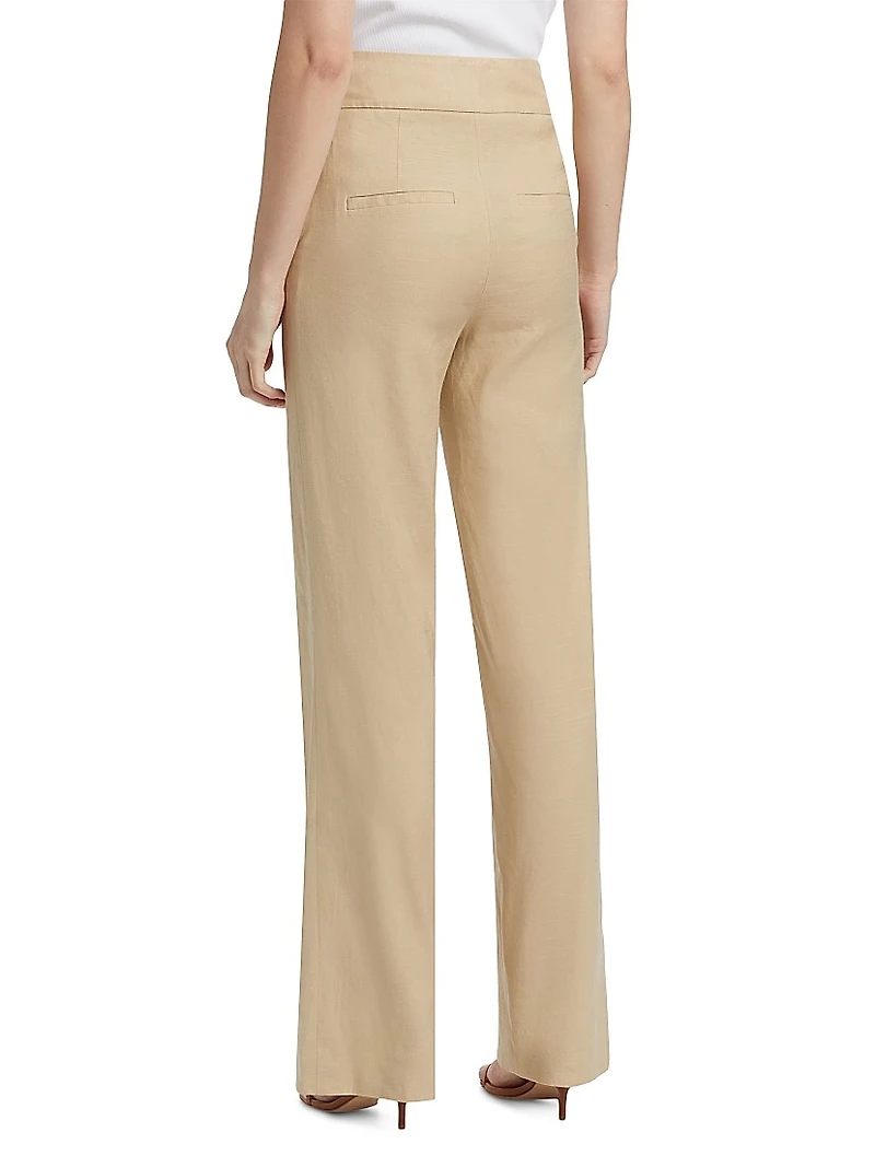 Cruz Linen-Blend Pants