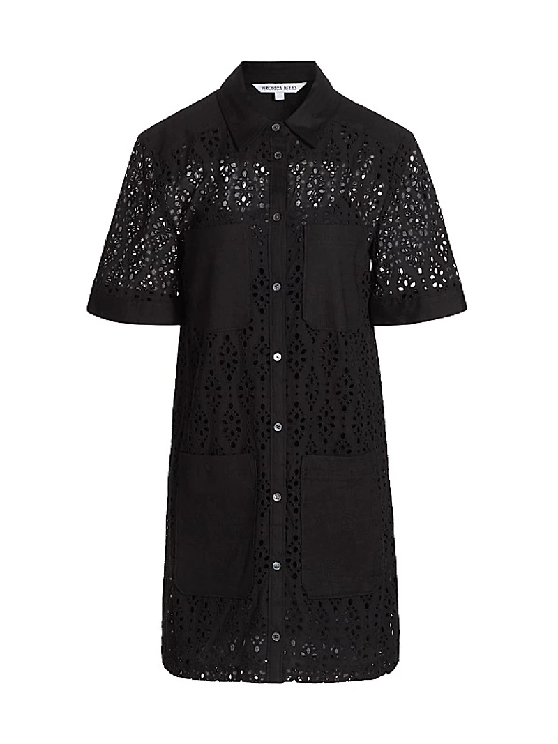 Rafaela Eyelet Mini Shirtdress