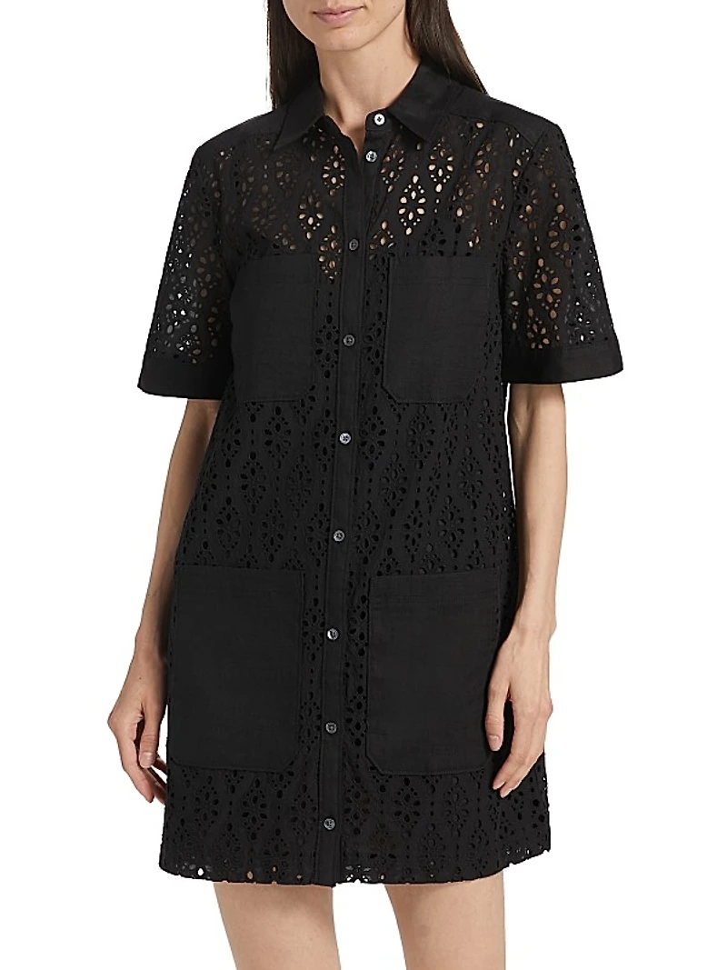 Rafaela Eyelet Mini Shirtdress