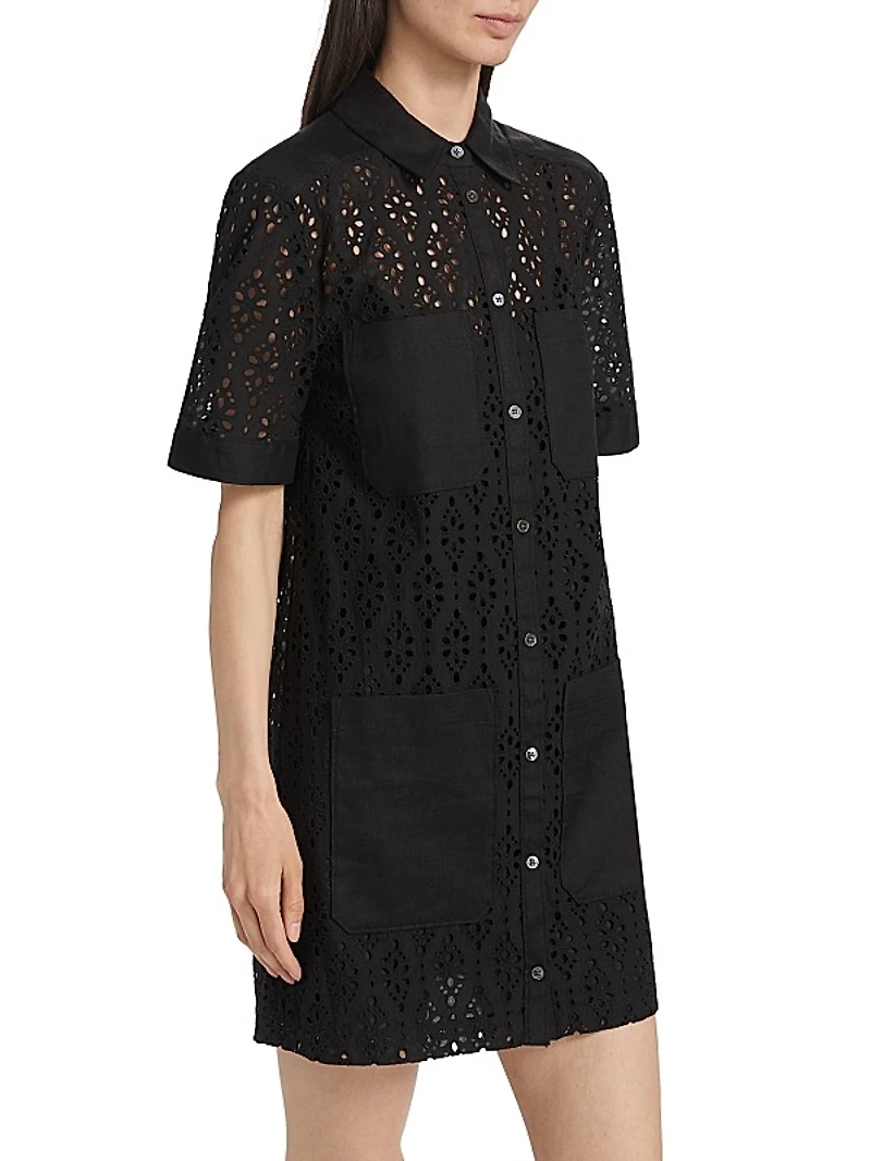 Rafaela Eyelet Mini Shirtdress
