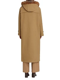 Faux Fur Trim Wool Duffle Coat
