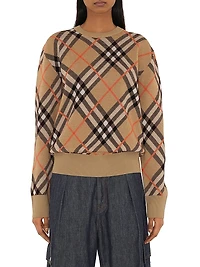 Check Wool-Blend Sweater