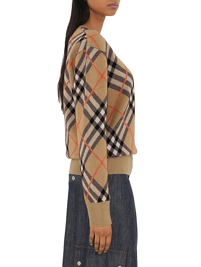 Check Wool-Blend Sweater