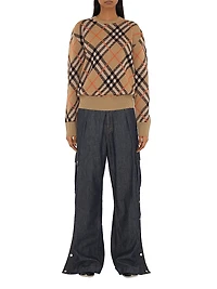 Check Wool-Blend Sweater