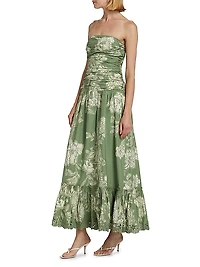 Floral Cotton Off-The-Shoulder Maxi Dress