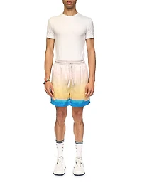 Abstract Silk Drawstring Shorts
