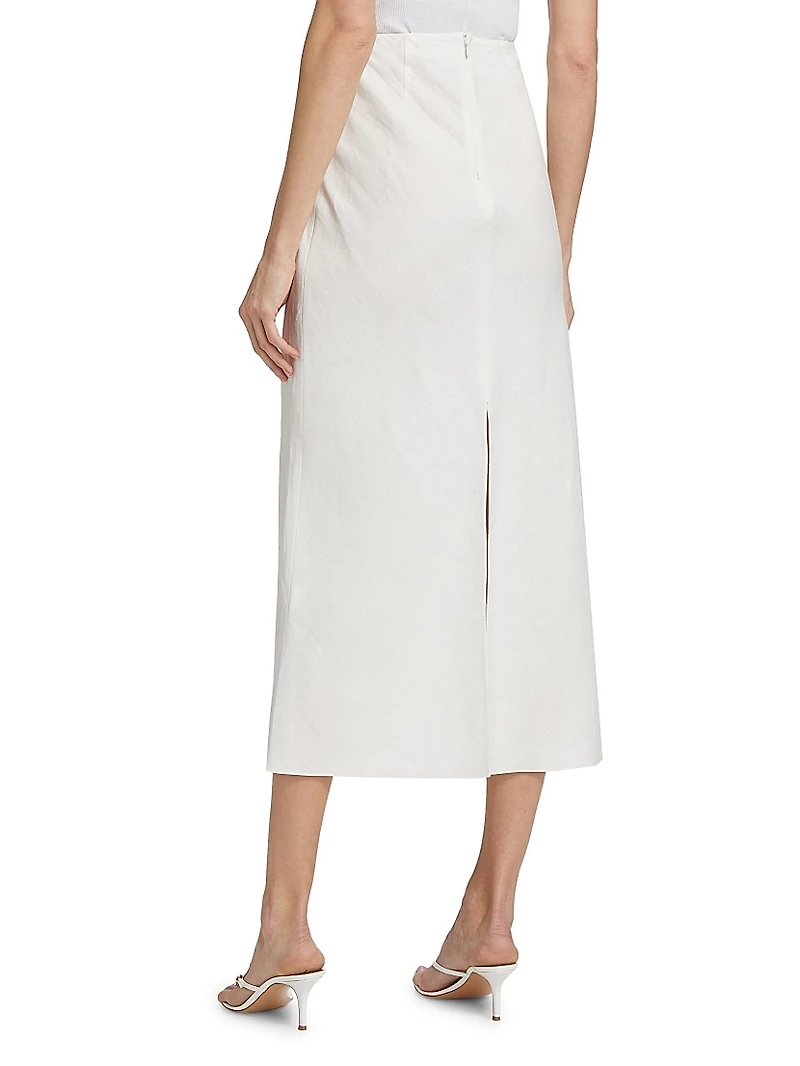 Carine Linen Midi-Skirt