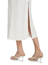 Carine Linen Midi-Skirt