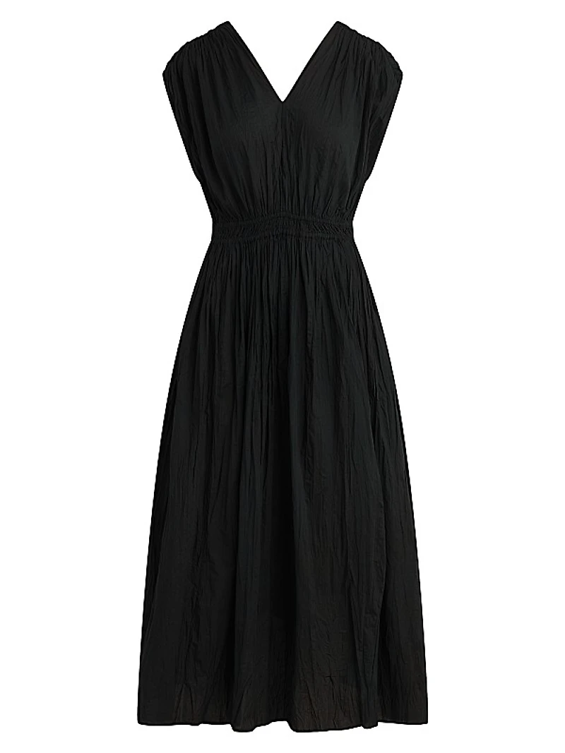 Lania Crinkled Cotton Midi-Dress