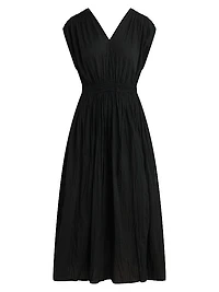 Lania Crinkled Cotton Midi-Dress