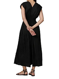 Lania Crinkled Cotton Midi-Dress