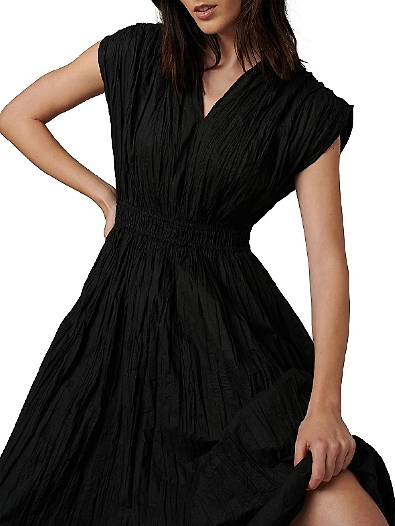 Lania Crinkled Cotton Midi-Dress