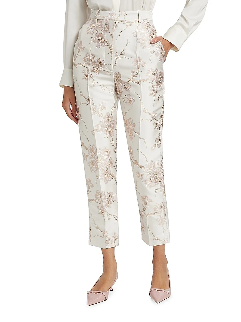 Cherry Blossom Jacquard Pants