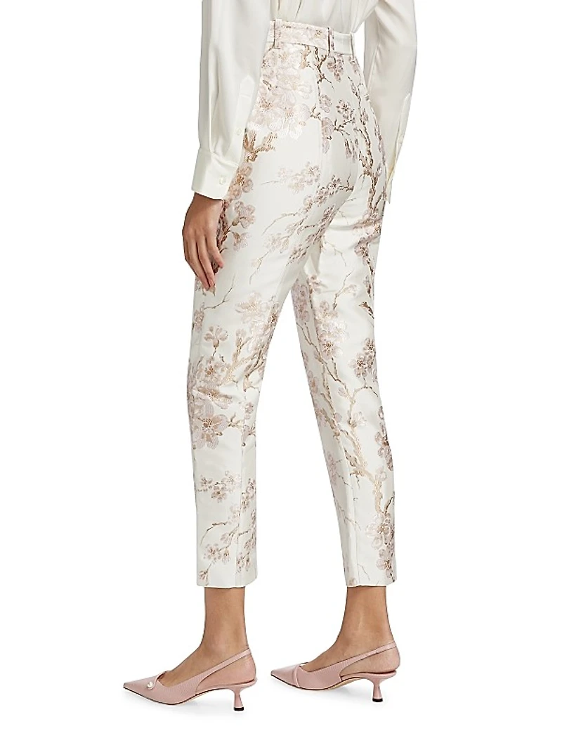Cherry Blossom Jacquard Pants