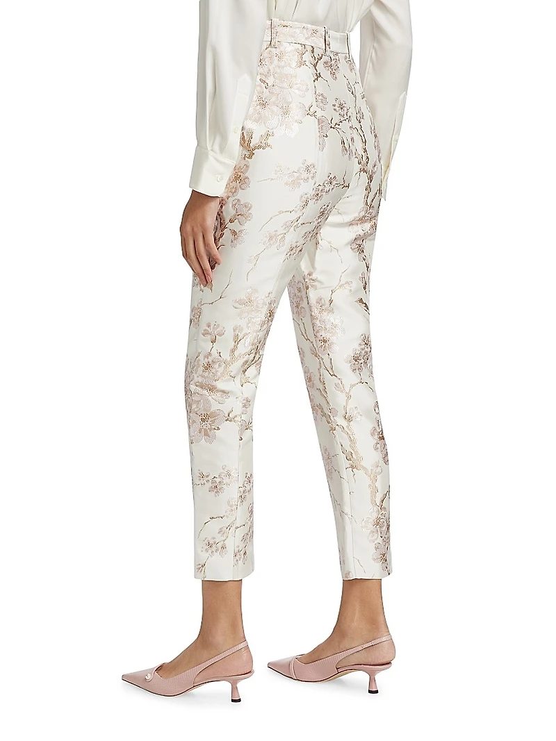 Cherry Blossom Jacquard Pants