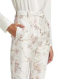 Cherry Blossom Jacquard Pants