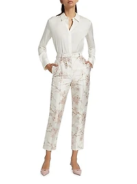 Cherry Blossom Jacquard Pants
