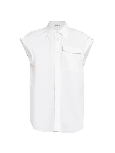 Poplin Cap-Sleeve Shirt