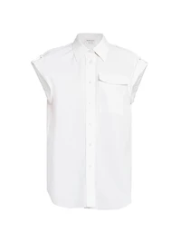 Poplin Cap-Sleeve Shirt