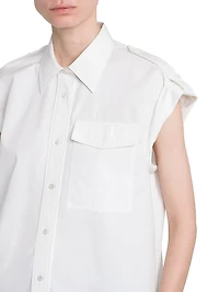 Poplin Cap-Sleeve Shirt