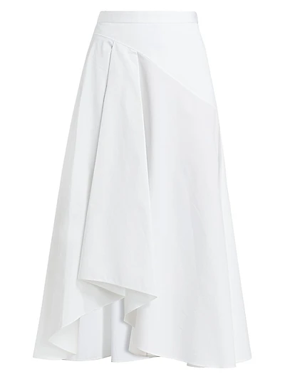 Asymmetric Cotton Midi-Skirt