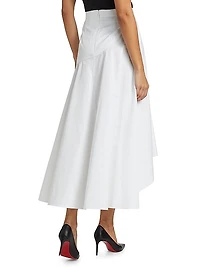 Asymmetric Cotton Midi-Skirt