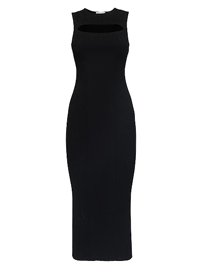 Cut-Out Knit Midi-Dress