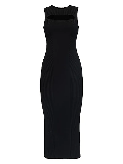 Cut-Out Knit Midi-Dress