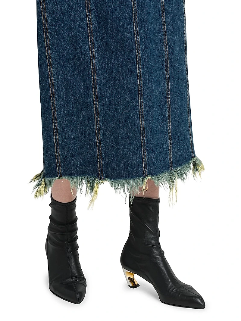 Denim Strapless Midi-Dress