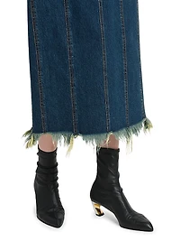 Denim Strapless Midi-Dress