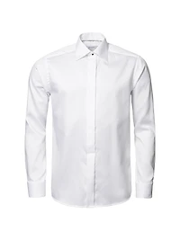 Contemporary-Fit Diamond-Weave Formal Shirt