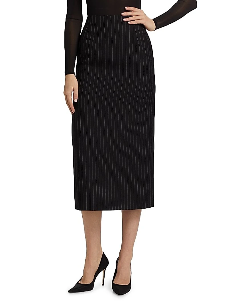 Contour Wool Midi-Skirt