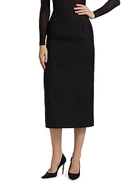 Contour Wool Midi-Skirt