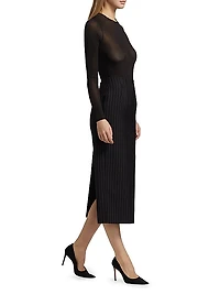 Contour Wool Midi-Skirt