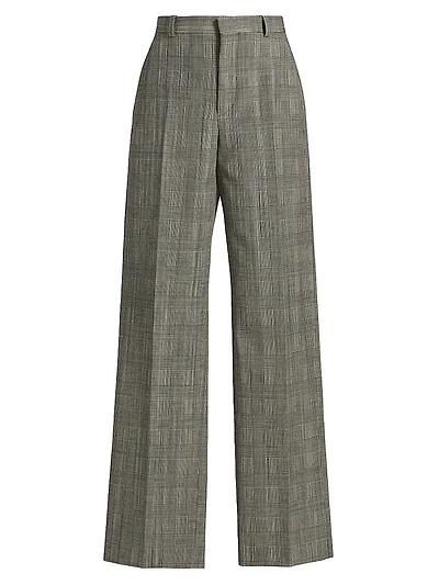 Glen Check Straight-Leg Trousers