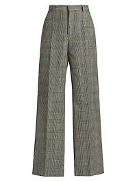Glen Check Straight-Leg Trousers