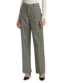 Glen Check Straight-Leg Trousers