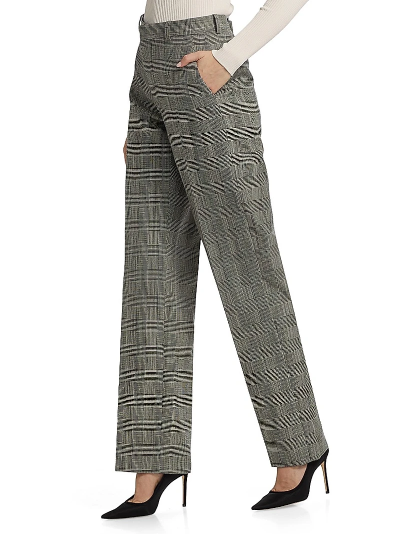 Glen Check Straight-Leg Trousers